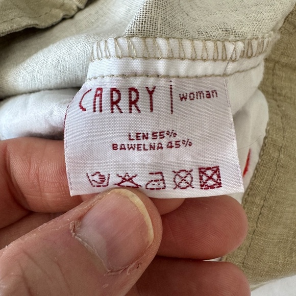 Carry‎ Women's XL Linen Blend Preppy Beach Shorts Greenish-Beige Festival Summer - Picture 7 of 13